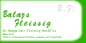 balazs fleissig business card
